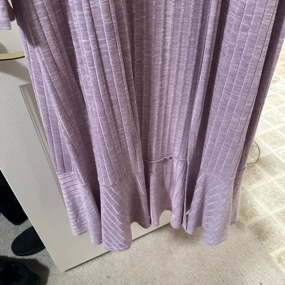 Lisa Rinna Collection Lavender Ribbed Open duster - Picture 2 of 3